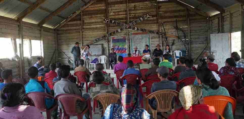 The SLNA team interacting with participants during their visit to villages under Ukhrul district, Manipur on April 20 to 23. (DIPR Photo)